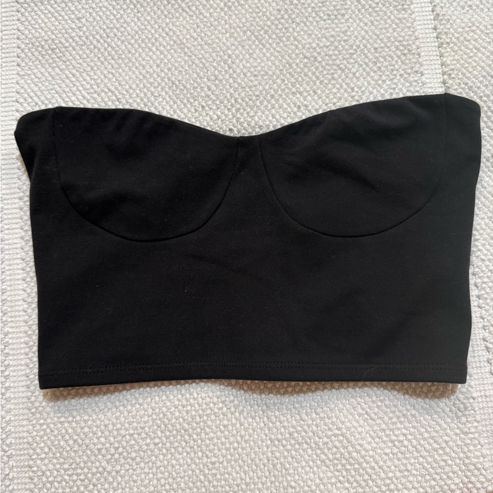 Joah Brown Bustier Crop Top